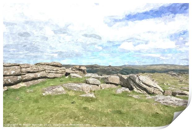 Granite Giants of Dartmoor Print by Roger Mechan
