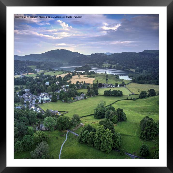 Grasmere at sunset Framed Mounted Print by Graham Moore