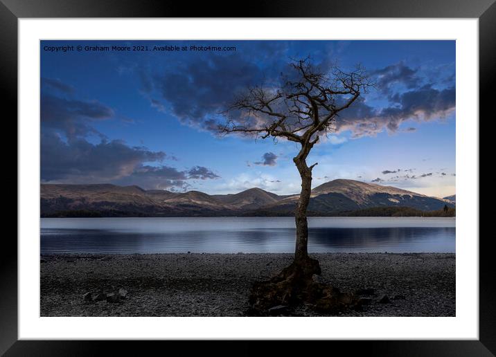 Milarrochy Bay blue hour Framed Mounted Print by Graham Moore