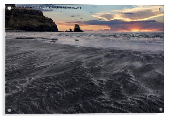 Talisker Bay sunset Acrylic by Graham Moore