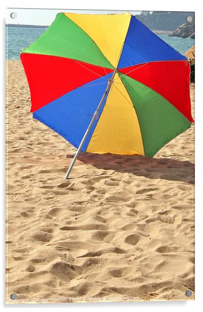 Windswept Rainbow Umbrella Acrylic by Roger Mechan