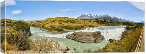 Cascada Paine, Torres del Paine National Park, Chi Canvas Print by Graham Prentice