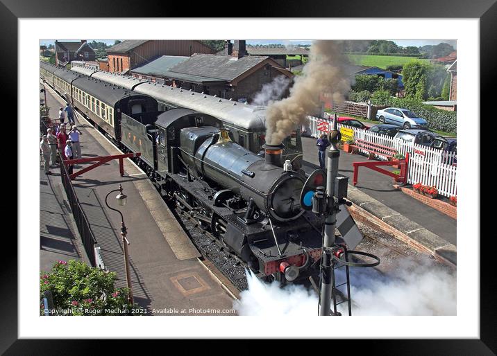 Smoke-Belching Locomotive at Taunton Station Framed Mounted Print by Roger Mechan