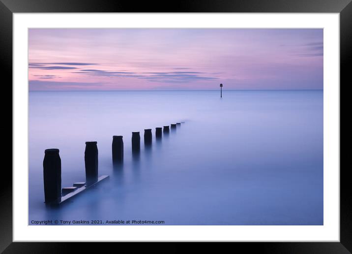 Dawn Light, Hornsea Beach Framed Mounted Print by Tony Gaskins