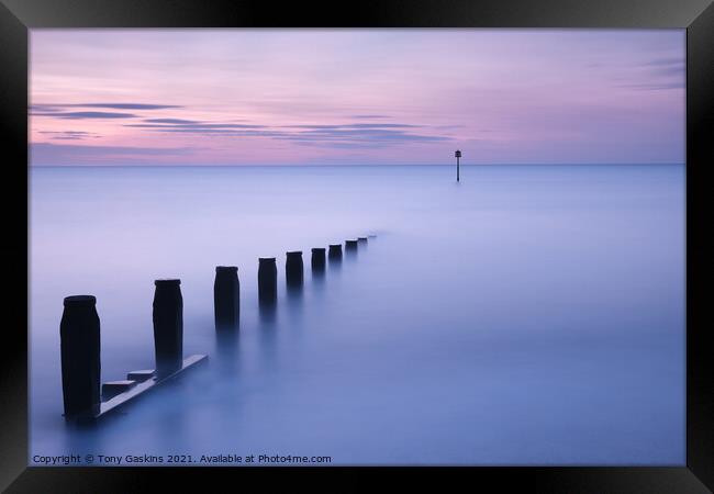 Dawn Light, Hornsea Beach Framed Print by Tony Gaskins