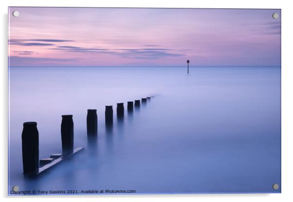 Dawn Light, Hornsea Beach Acrylic by Tony Gaskins