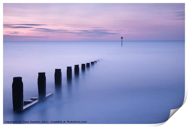Dawn Light, Hornsea Beach Print by Tony Gaskins