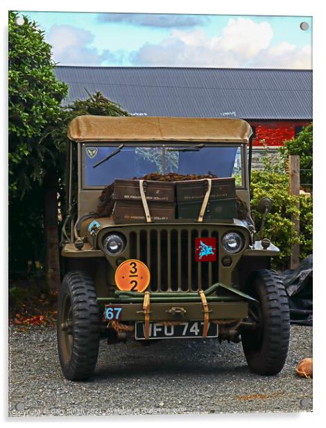 A Jeep from 1940s Used in WW2 Acrylic by GJS Photography Artist