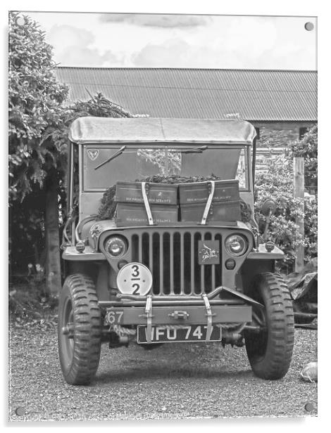 A Jeep from 1940s Used in WW2 Acrylic by GJS Photography Artist
