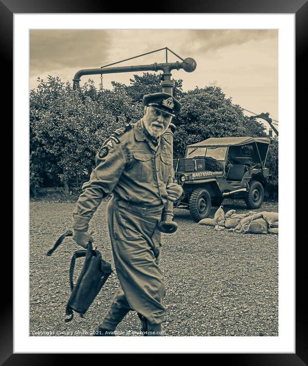 Captain from WW2 Carrying a Bazooka  Framed Mounted Print by GJS Photography Artist