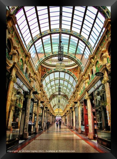 Leeds County Arcade Framed Print by Victoria Copley