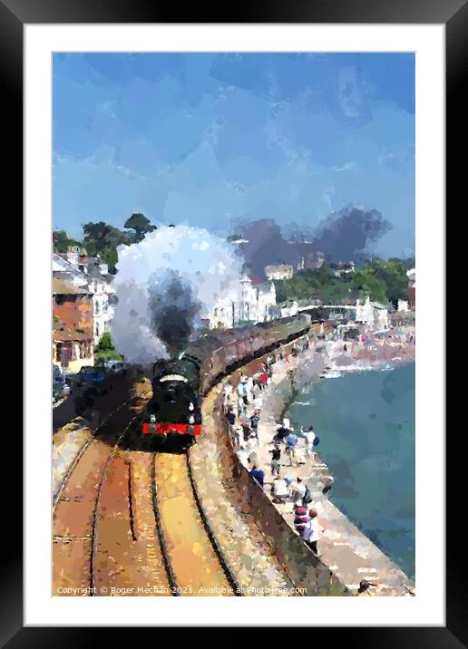 Regal Steam Train Rumbles Through Dawlish Framed Mounted Print by Roger Mechan