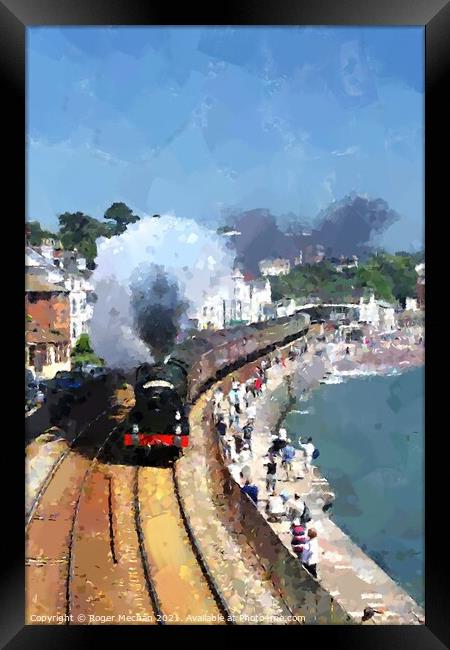 Regal Steam Train Rumbles Through Dawlish Framed Print by Roger Mechan
