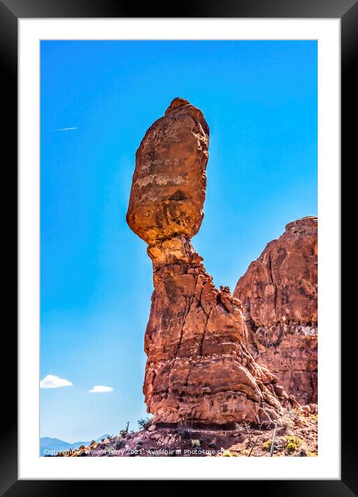 Balanced Rock Arches National Park Moab Utah  Framed Mounted Print by William Perry