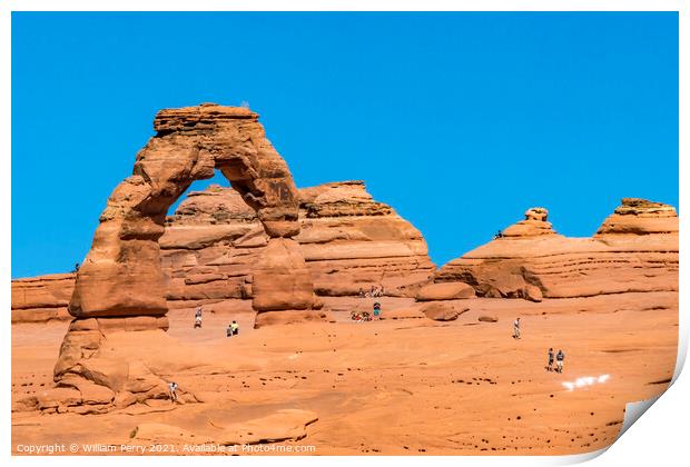 Delicate Arch Rock Canyon Arches National Park Moab Utah  Print by William Perry