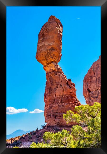 Balanced Rock Arches National Park Moab Utah  Framed Print by William Perry