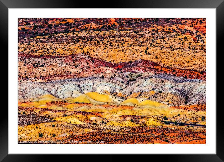 Painted Desert White Sand Arches National Park Moab Utah  Framed Mounted Print by William Perry