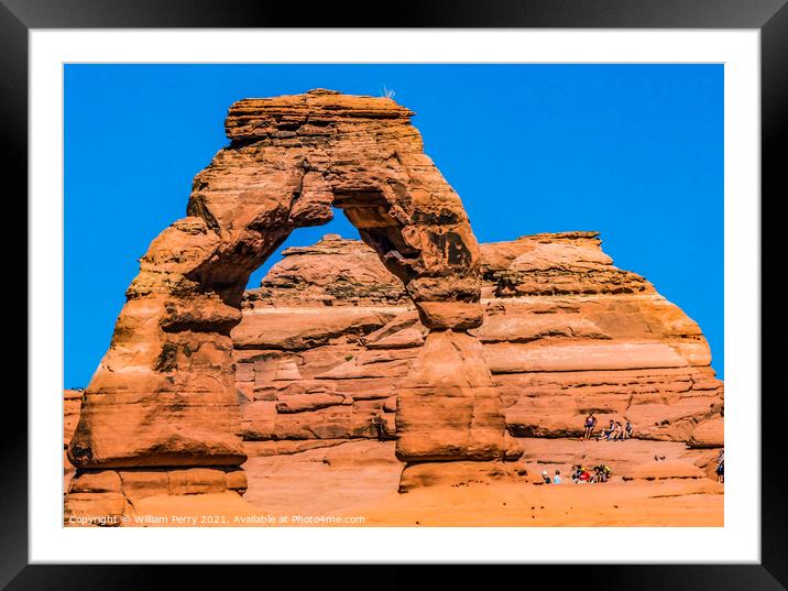 Delicate Arch Rock Canyon Arches National Park Moab Utah  Framed Mounted Print by William Perry