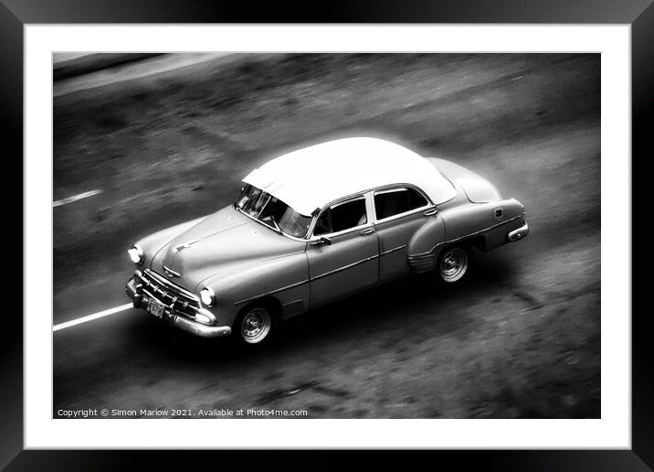Classic Car in Havana, Cuba Framed Mounted Print by Simon Marlow