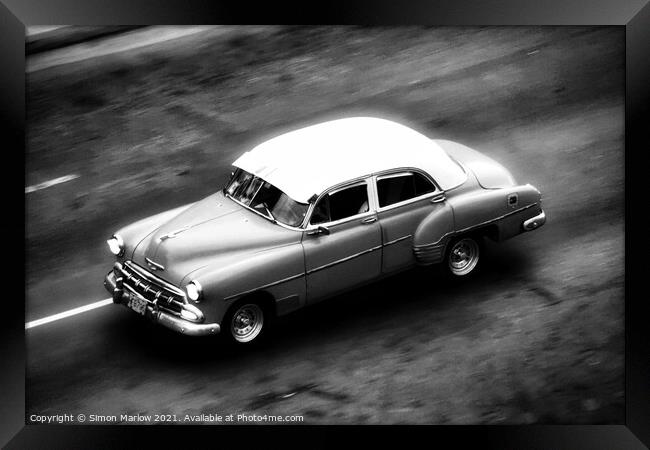 Classic Car in Havana, Cuba Framed Print by Simon Marlow