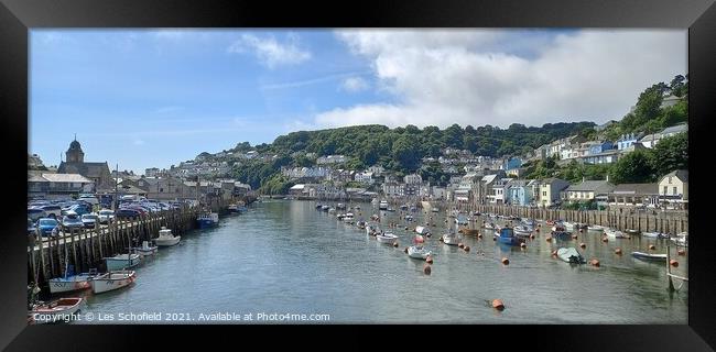 View of Looe Cornwall  Framed Print by Les Schofield