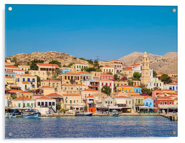 Halki Greek Island Acrylic by Antony McAulay