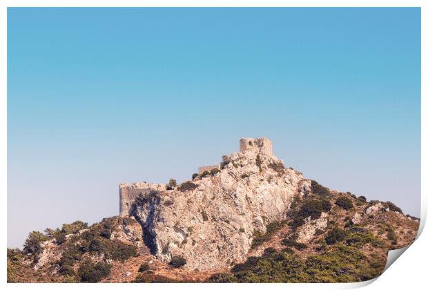 Rhodes Kritinia Castle Print by Antony McAulay