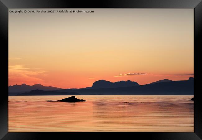 Dawn over the Mountain of Suilven, Scotland, UK Framed Print by David Forster