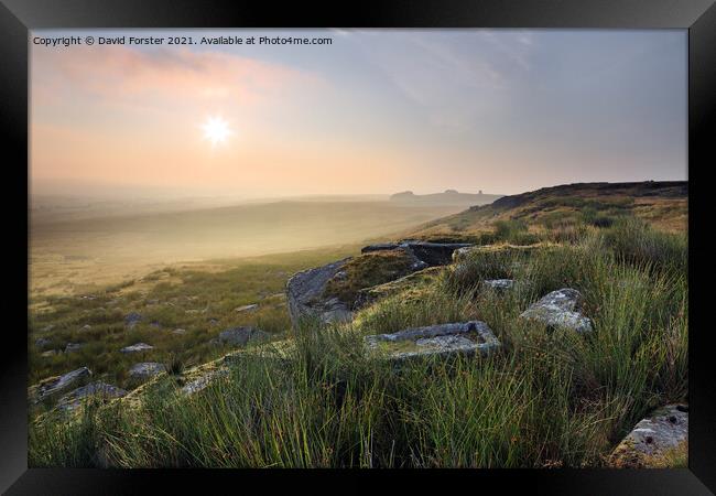 Beautiful Misty  Sunrise, North Pennines, Teesdale, UK Framed Print by David Forster