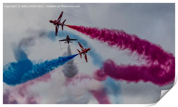 Red arrows juset the three of us Print by kathy white
