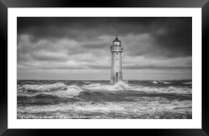 Stormy Seas Framed Mounted Print by philip kennedy