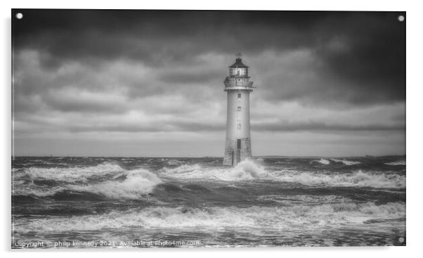 Stormy Seas Acrylic by philip kennedy