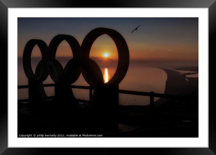 Olympic Sunset Framed Mounted Print by philip kennedy