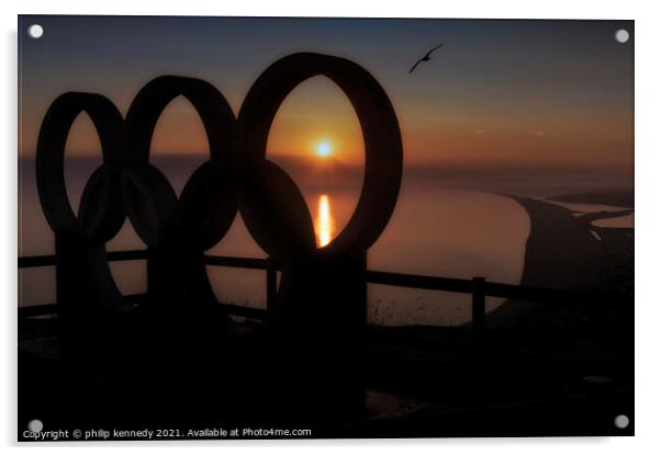Olympic Sunset Acrylic by philip kennedy