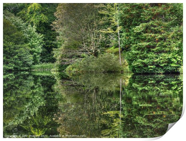 Highland Scotland Fairytale Lochan Reflection Deep In The Forest Print by OBT imaging
