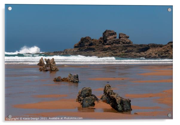 Rocks on Praia de Castelejo, Algarve Acrylic by Kasia Design