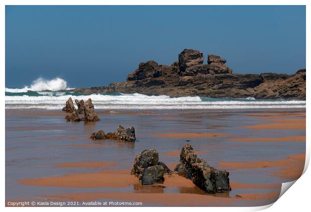 Rocks on Praia de Castelejo, Algarve Print by Kasia Design
