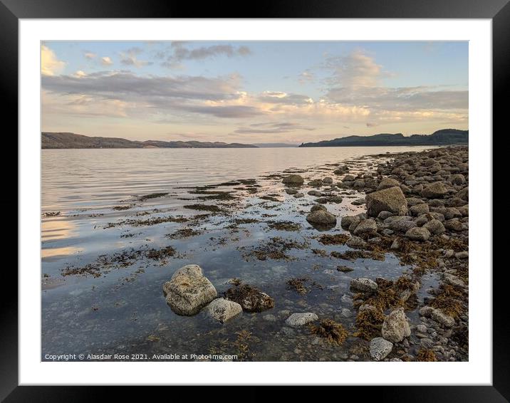 Loch Fyne, Scotland. After dinner beach walk at sunset. Framed Mounted Print by Alasdair Rose