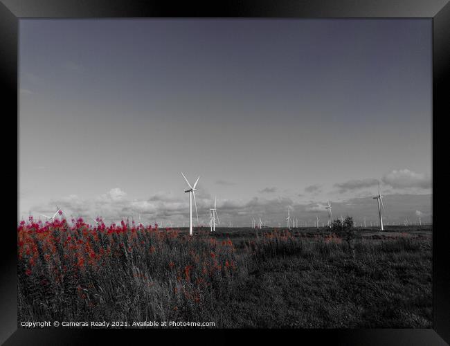 Beautiful B&W windfarm  Framed Print by Paddy 