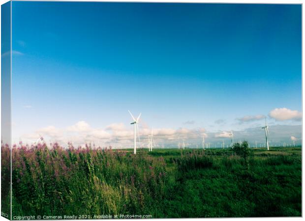Windfarms in Scotland  Canvas Print by Paddy 