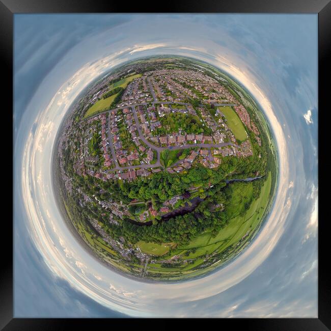 Knaresborough Yorkshire aerial view Framed Print by mike morley