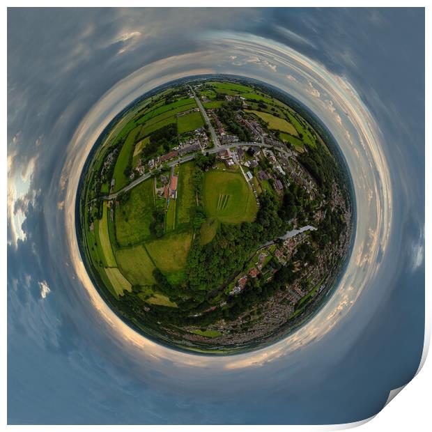 Knaresborough Yorkshire aerial view Print by mike morley