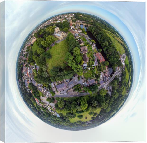Knaresborough Yorkshire aerial view Canvas Print by mike morley