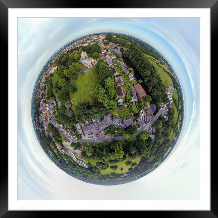 Knaresborough Yorkshire aerial view Framed Mounted Print by mike morley