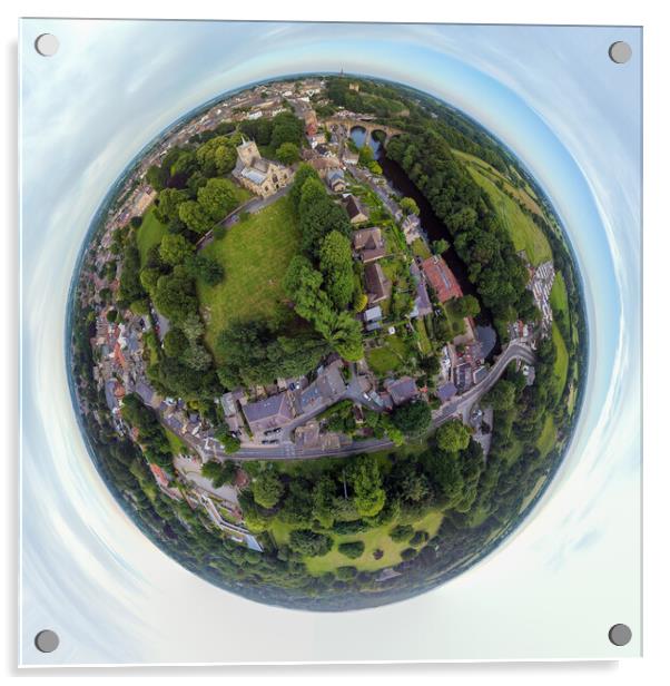 Knaresborough Yorkshire aerial view Acrylic by mike morley