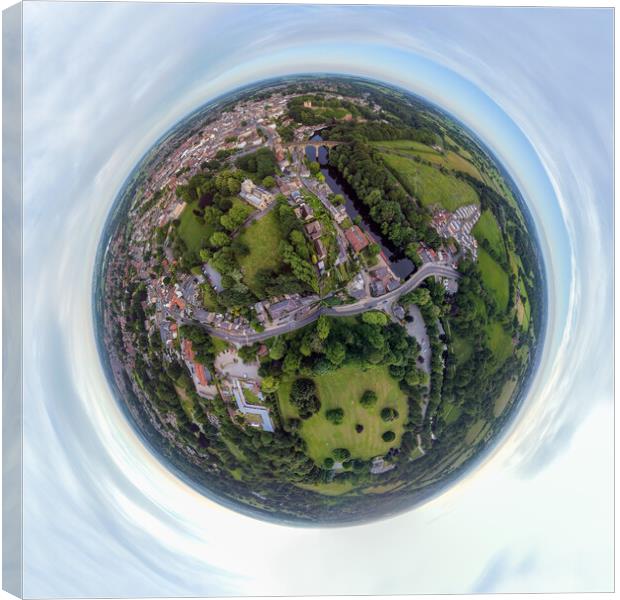 Knaresborough Yorkshire aerial view Canvas Print by mike morley