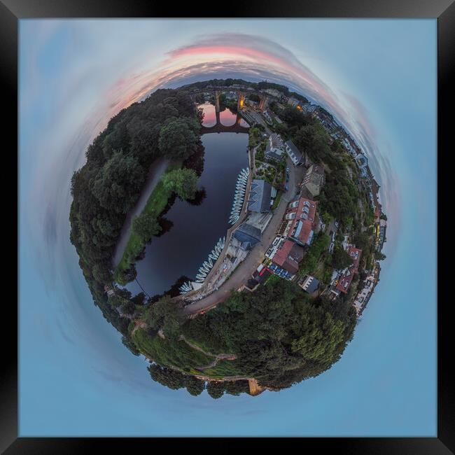 Knaresborough Yorkshire aerial view Framed Print by mike morley