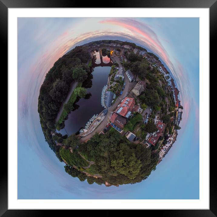 Knaresborough Yorkshire aerial view Framed Mounted Print by mike morley