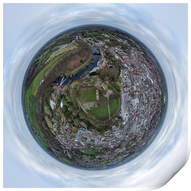 Knaresborough North Yorkshire aerial view Print by mike morley
