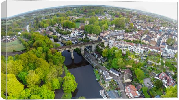 knaresborough yorkshire aerial view Canvas Print by mike morley